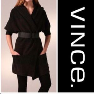 Vince Sophie Short-Sleeve Safety-Pin Cardigan Sweater Jacket XS